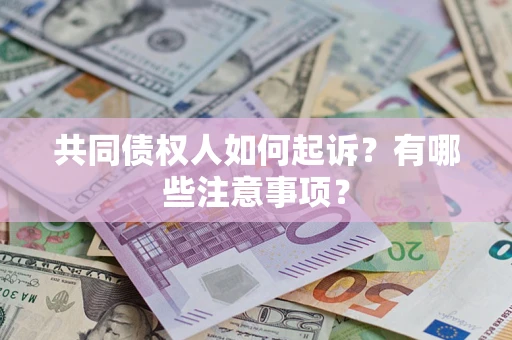 北京共同债权人如何起诉？有哪些注意事项？